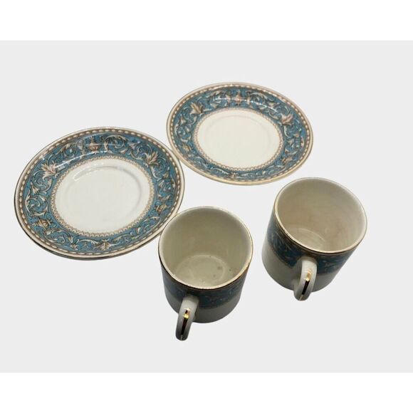 2 VINTAGE CROWN DUCAL WARE DEMI-TASSE TEA CUPS & SAUCERS - ENGLAND "ATLANTA" - Picture 16 of 16